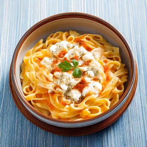 Sauce au fromage blanc pour cuisiner les pates. Image générée d'Adobe Friefly